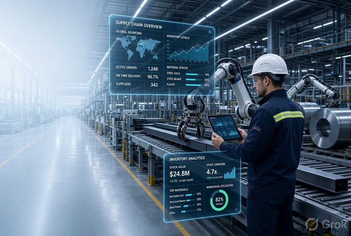 Enlight Metals team reviewing steel procurement